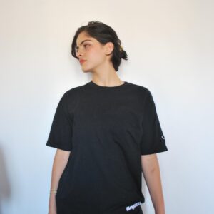 winged T-shirt in black